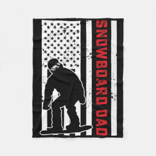 Couverture Polaire Drapeau américain Snowboard Papa Snowboardeur Papa