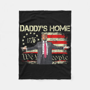 Couverture Polaire Drapeau américain Trump 2024 Daddy's Home We The P