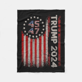 Couverture Polaire Drapeau américain Trump 2025 45