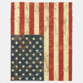 Couverture Polaire Drapeau américain Vintage désorganisé (Devant)