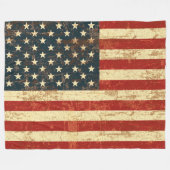 Couverture Polaire Drapeau américain Vintage désorganisé (Devant (Horizontal))
