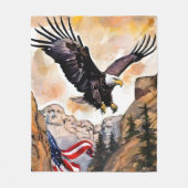 Couverture Polaire Drapeau American Bald Eagle drapeau américain Phot (Devant)
