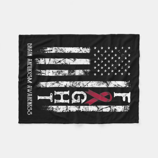 Couverture Polaire Drapeau Aneurysm Warrior Us (Devant (Horizontal))