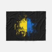 Couverture Polaire Drapeau aquarelle ukrainien (Devant (Horizontal))