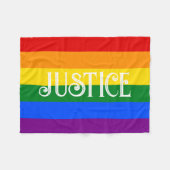 Couverture Polaire Drapeau arc-en-ciel de fierté / JUSTICE (Devant (Horizontal))