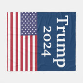 Couverture Polaire Drapeau bleu Donald Trump 2024 américain (Devant (Horizontal))