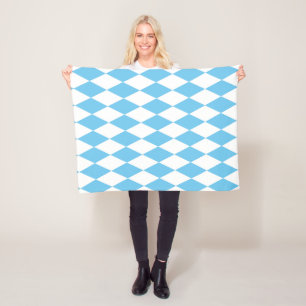 Couverture Polaire Drapeau bleu et blanc Bavière Rhombus Motif