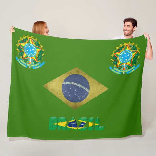 Couverture Polaire Drapeau brésilien (En situation)