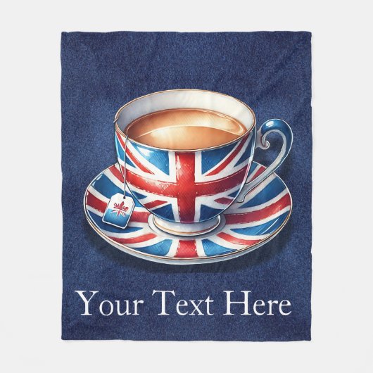 Couverture Polaire Drapeau britannique sur l'anglais Teacup (Devant)