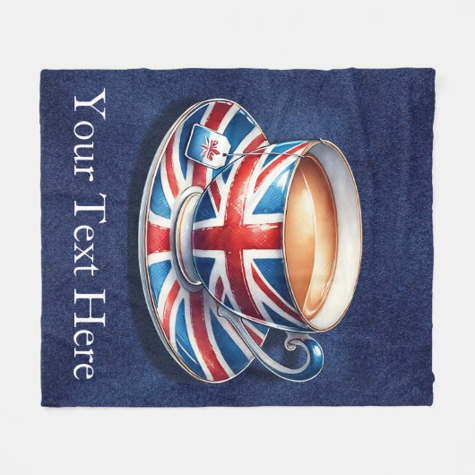 Couverture Polaire Drapeau britannique sur l'anglais Teacup (Devant (Horizontal))