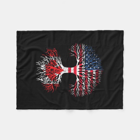 Couverture Polaire Drapeau canadien (Devant (Horizontal))