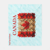 Couverture Polaire Drapeau canadien de la feuille d'érable d'automne (Devant)