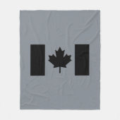 Couverture Polaire Drapeau canadien en graphisme noir (Devant)