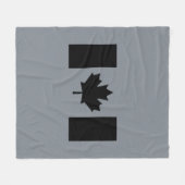 Couverture Polaire Drapeau canadien en graphisme noir (Devant (Horizontal))