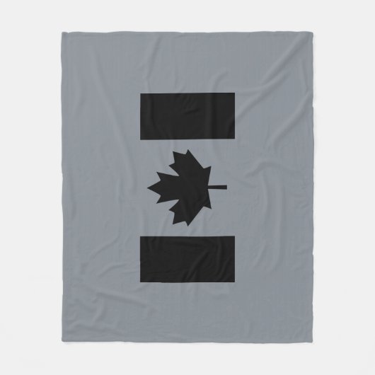 Couverture Polaire Drapeau canadien en graphisme noir (Devant)