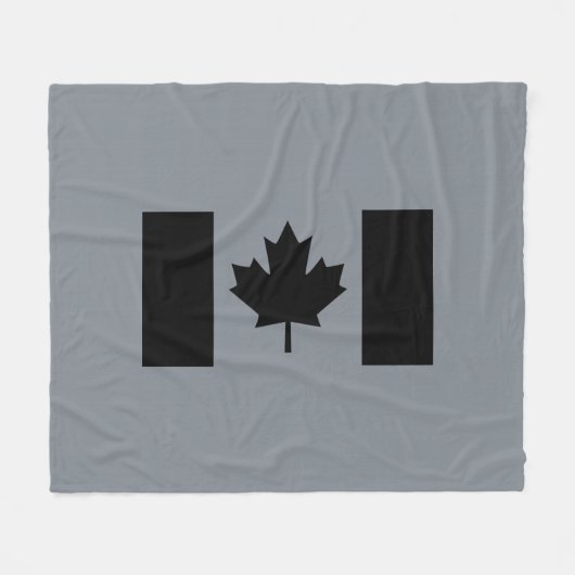 Couverture Polaire Drapeau canadien en graphisme noir (Devant (Horizontal))