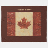 Couverture Polaire Drapeau Canadien Sur L'Écorce De Birch Intérieur (Devant (Horizontal))