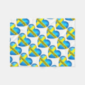 Couverture Polaire Drapeau cardiaque Suède (Devant (Horizontal))