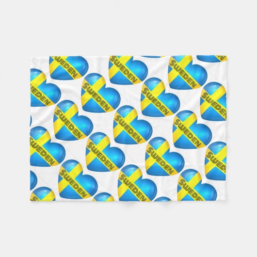 Couverture Polaire Drapeau cardiaque Suède (Devant (Horizontal))