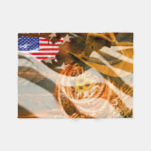 Couverture Polaire Drapeau Casquette américain Sunrays (Devant (Horizontal))