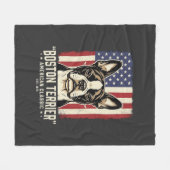 Couverture Polaire Drapeau Classique Américain Boston Terrier (Devant (Horizontal))