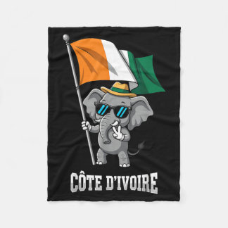 Couverture Polaire Drapeau Côte d'Ivoire Eléphant Ivoirien