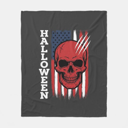 Couverture Polaire Drapeau crâne Halloween Vector Design_1 (Devant)