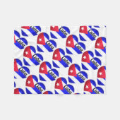 Couverture Polaire Drapeau Cuba Cœur (Devant (Horizontal))