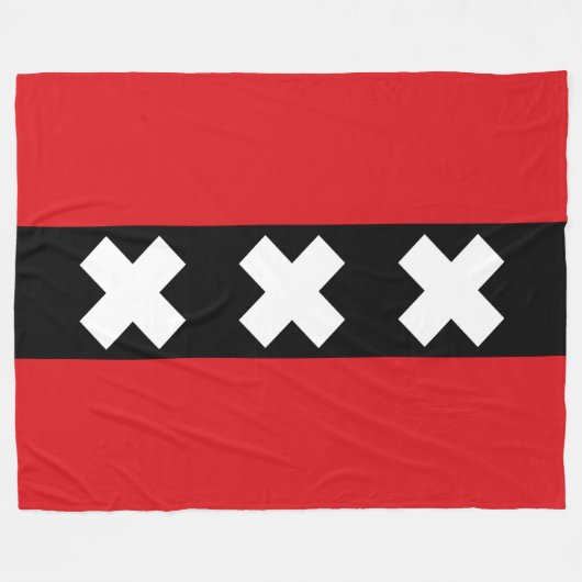 Couverture Polaire Drapeau d'Amsterdam (Devant (Horizontal))