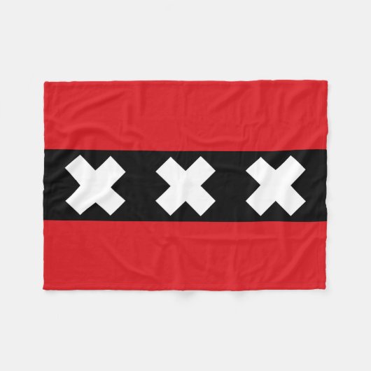 Couverture Polaire Drapeau d'Amsterdam, Pays-Bas (Devant (Horizontal))