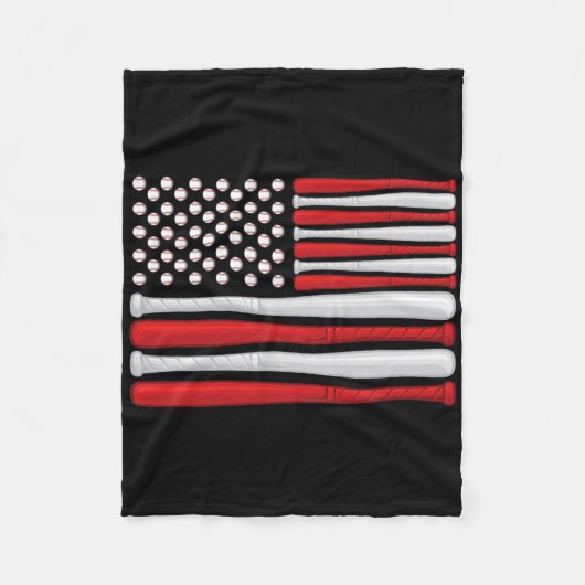 Couverture Polaire Drapeau de baseball américain Clic - Drapeau de ba (Devant)