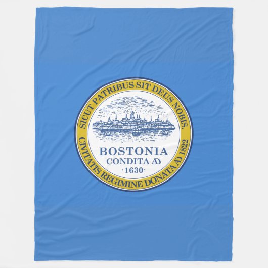 Couverture Polaire Drapeau de Boston, le Massachusetts (Devant)