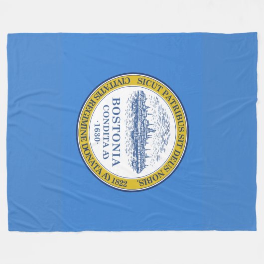 Couverture Polaire Drapeau de Boston, le Massachusetts (Devant (Horizontal))