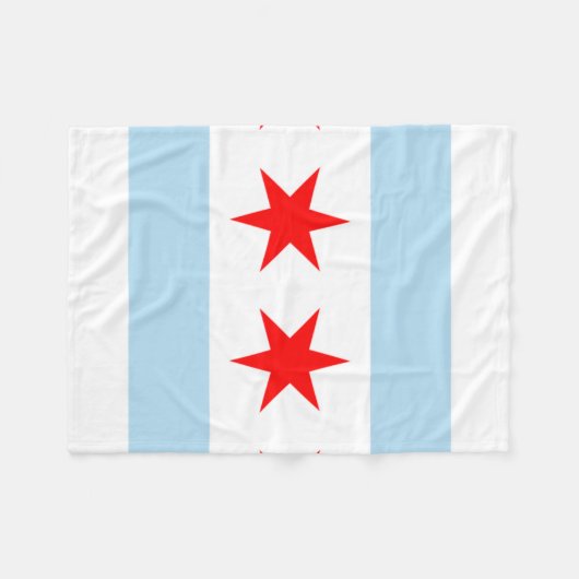 Couverture Polaire Drapeau de Chicago (Devant (Horizontal))