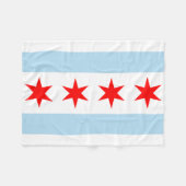 Couverture Polaire Drapeau de Chicago, l'Illinois (Devant (Horizontal))