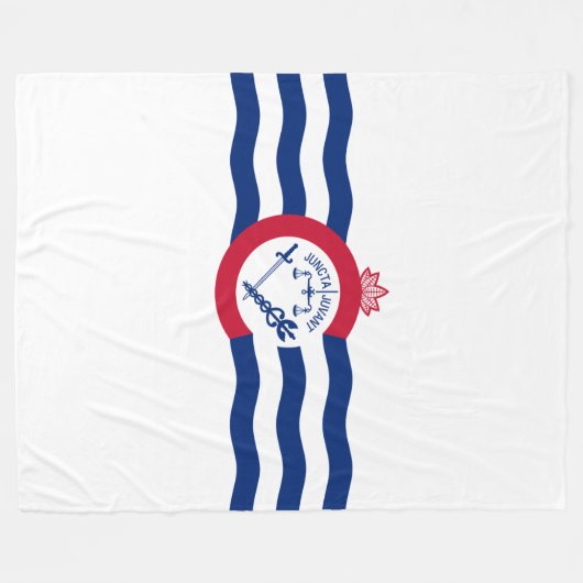 Couverture Polaire Drapeau de Cincinnati, Ohio (Devant (Horizontal))