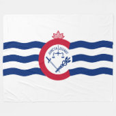Couverture Polaire Drapeau de Cincinnati (Ohio) (Devant (Horizontal))