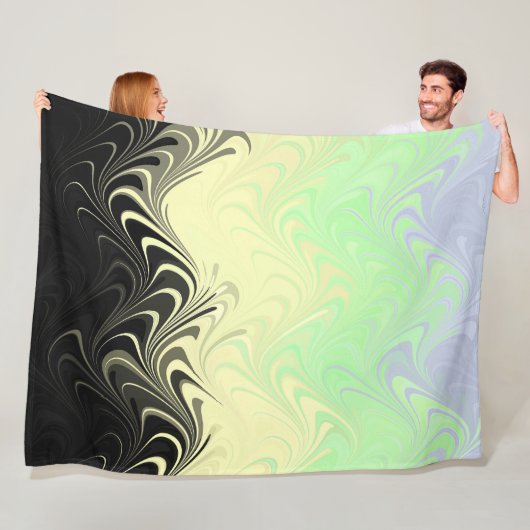 Couverture Polaire Drapeau de fierté Cassgenre Abstrait Marbré Ondulé (En situation)