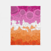 Couverture Polaire Drapeau de fierté lesbienne abstrait groovy bohème (Devant)