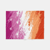 Couverture Polaire Drapeau de fierté lesbienne abstrait trippy ondulé (Devant (Horizontal))