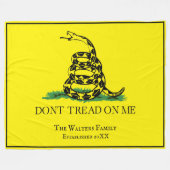 Couverture Polaire Drapeau de Gadsden Ne Marche Pas Sur Moi Nom de Fa (Devant (Horizontal))