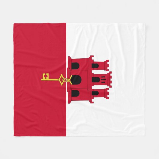 Couverture Polaire Drapeau de Gibraltar (Devant (Horizontal))