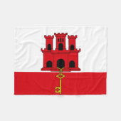 Couverture Polaire Drapeau de Gibraltar (Devant (Horizontal))