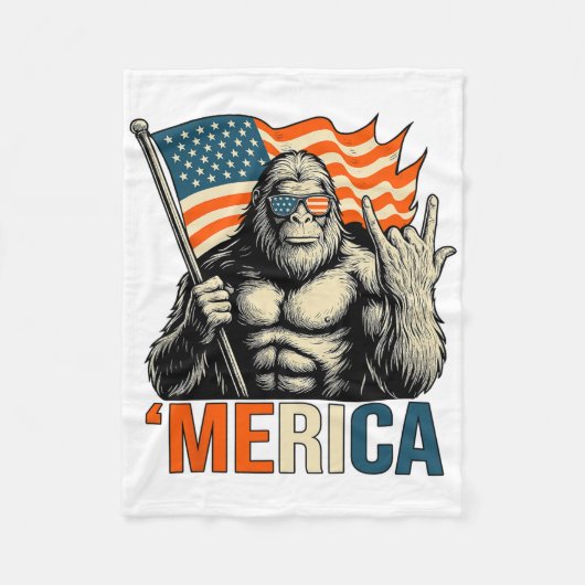 Couverture Polaire Drapeau de gorille ‘merica Lunettes de soleil drôl (Devant)