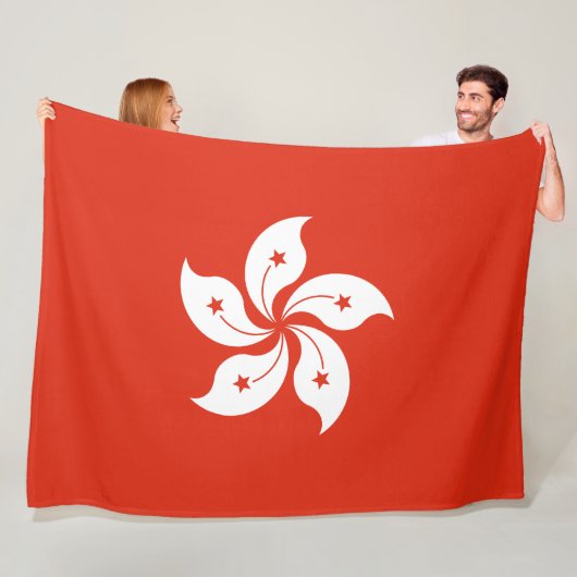 Couverture Polaire Drapeau de Hong Kong (En situation)