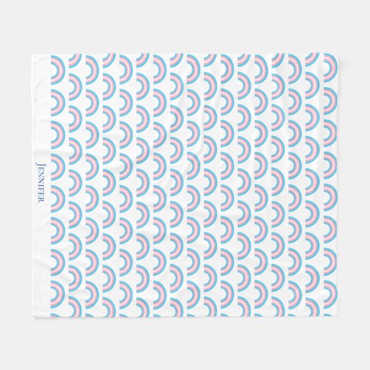 Couverture Polaire Drapeau de la fierté arc-en-ciel transgenre person (Devant (Horizontal))