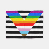 Couverture Polaire Drapeau de la fierté de progrès d'allié (Devant (Horizontal))