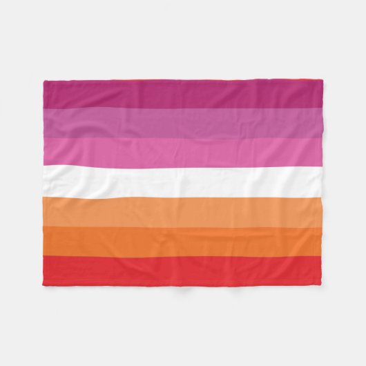 Couverture Polaire Drapeau de la fierté lesbienne (Devant (Horizontal))