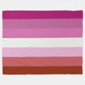 Couverture Polaire Drapeau de la fierté lesbienne rose (Devant (Horizontal))