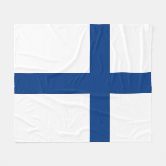 Couverture Polaire Drapeau de la Finlande (Devant (Horizontal))